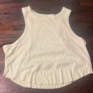 Wild Fable Cream Sleeveless Crop Tank Top